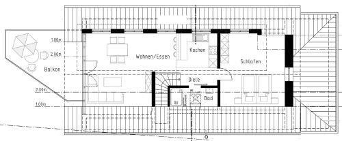Κάτοψη του Uferglück Apartments in Hagnau am Bodensee mit Terrasse