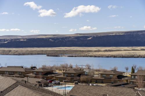 a view of a town with a river and houses at The River View on Riverview Way in Quincy