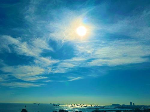 a view of the sun in a blue sky at Ayasofya Hotel - Special Class in Istanbul