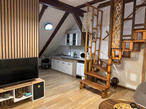 Kuchyň nebo kuchyňský kout v ubytování Muresenilor Central Apartments Brasov