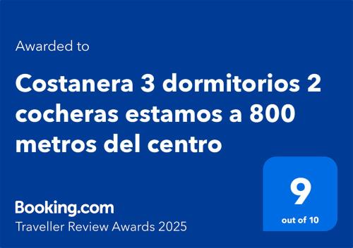 Certifikát, hodnocení, plakát nebo jiný dokument vystavený v ubytování Costanera 3 dormitorios 2 cocheras estamos a 800 metros del centro