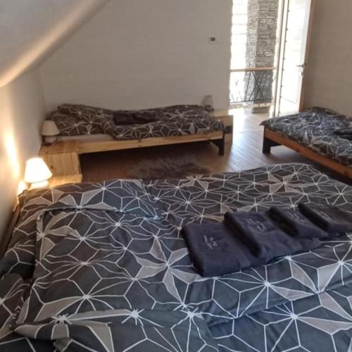 a bedroom with two beds in a room at Lake Forest Dedinky in Dedinky