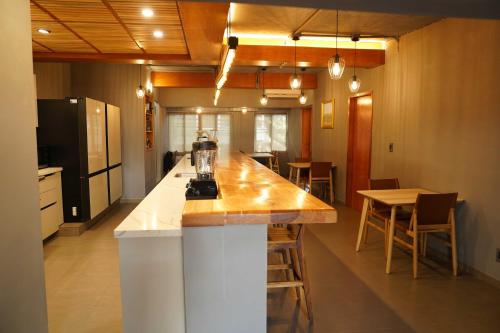 a kitchen with a counter top in a room at Pure in Mexico City
