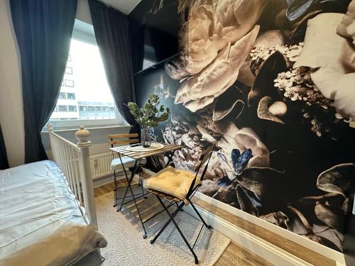 Coin salon dans l'établissement Attraktives City-Apartment No2