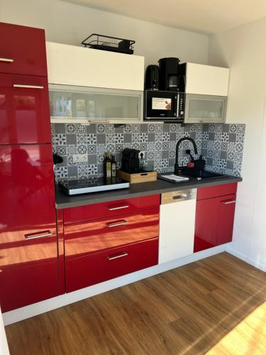Kuchyň nebo kuchyňský kout v ubytování bloom - Zentral, modern, großzügig für 1-6 Pers