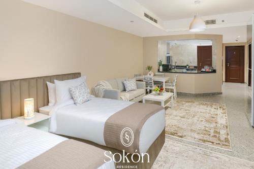 Kuchyň nebo kuchyňský kout v ubytování Sokon Residence Nile view at Maadi