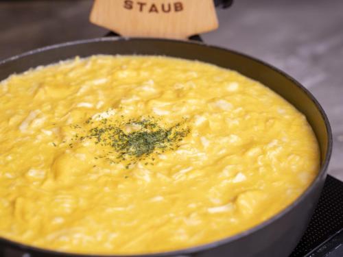 a bowl of soup with a sign that says stauro at Hotel Forza Kyoto Shijo Kawaramachi in Kyoto