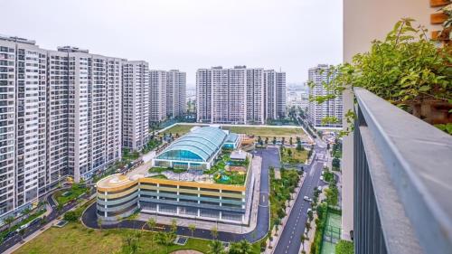 an aerial view of a building in a city at The Zenpark Tower - Vinhomes Ocean Park in Gia Lâm Pho