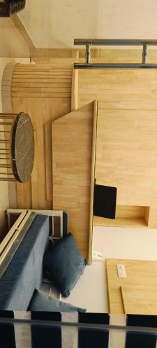 a room with two bunk beds in a room at Sandcastle in Varkala