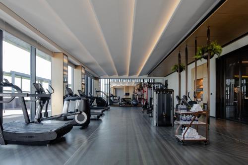 Fitness centrum a/nebo fitness zařízení v ubytování Shanghai Expo RiverSide Hotel