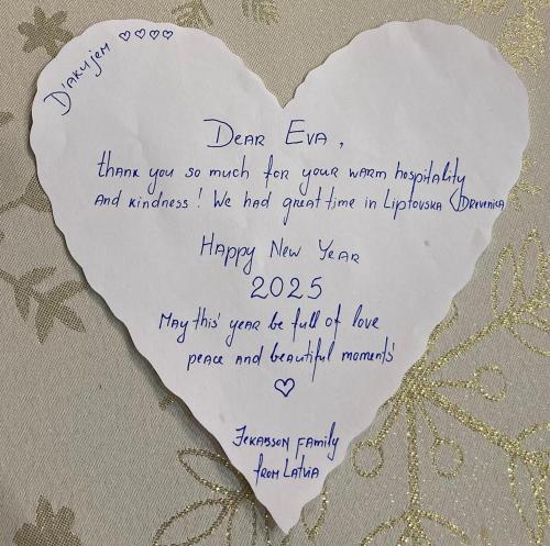a heart shaped paper with a handwritten poem on it at Liptovská Drevenica in Liptovský Mikuláš