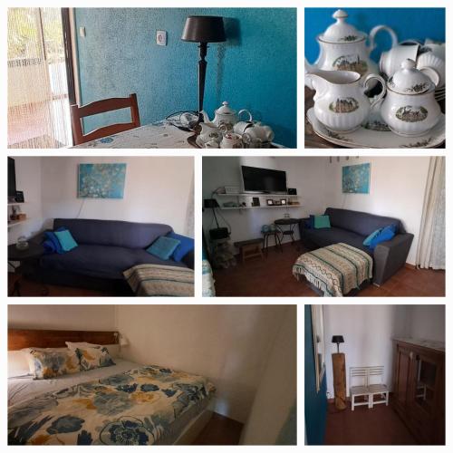 a collage of four pictures of a room with a bed at Vale de Garcia AL 5357 in Colos