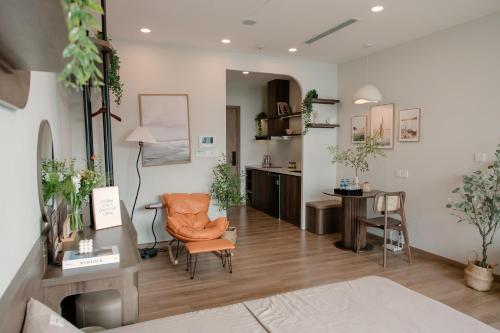 Χώρος καθιστικού στο Onsen Ecopark Home