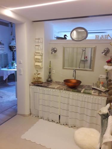 Koupelna v ubytování Wohnen und Schlafen im Cottage