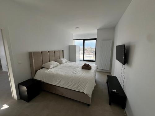 Postel nebo postele na pokoji v ubytování Luxury Duplex near Expo 12 & ING Arena & Atomium