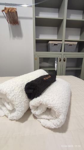 Postel nebo postele na pokoji v ubytování Nomad apartment