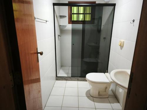 Koupelna v ubytování Chalé vista para Mata Itaipava
