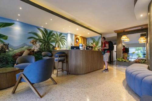 Χώρος καθιστικού στο Hotel Torre Poblado