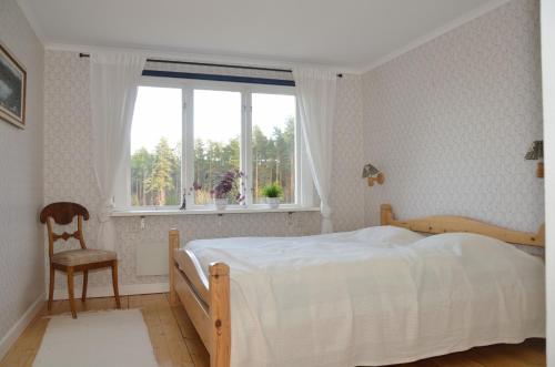 Postel nebo postele na pokoji v ubytování Pellas Gård