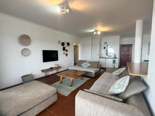 TV a/nebo společenská místnost v ubytování Lovely 3 bedroom holiday home with ocean view