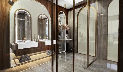 Koupelna v ubytování Grand Hotel Bristol