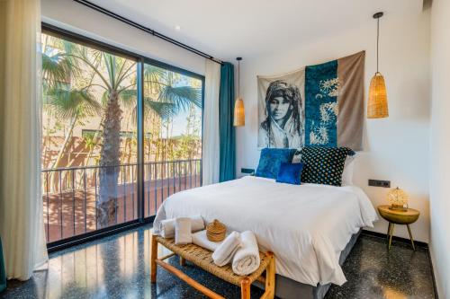Katil atau katil-katil dalam bilik di Villa Nomade - 4 BR BA - Piscine - Parking - Ourika