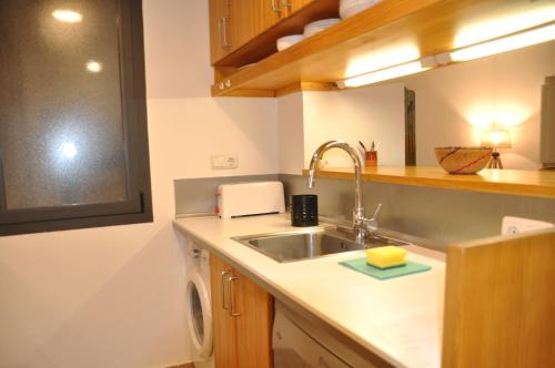 a kitchen with a sink and a dishwasher at En pleno centro del casco histórico de Hondarribia in Hondarribia