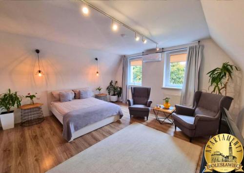 Postel nebo postele na pokoji v ubytování Apartament w Rynku