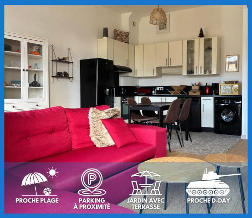 Les Douves Duplex 5 personnes lumineux avec jardin et terrasse aménagée , vue sur château à 5mn de la mer, proche Omaha Beach et Bayeux