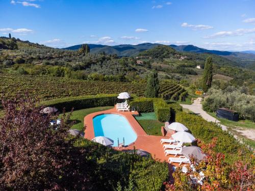an estate with a swimming pool in a vineyard at Apartment Colombaia by Interhome in Lucolena in Chianti