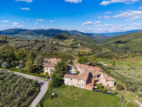 an aerial view of a house in a vineyard at Apartment Laura by Interhome in Lucolena in Chianti