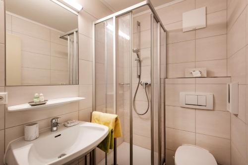 Koupelna v ubytování Pension Garni Appartement Ortner