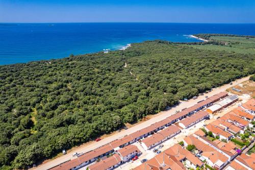 an aerial view of a beach and the ocean at Barbariga Beach Paradise 1 in Peroj