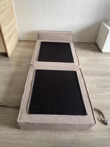 - deux tapis au sol dans une pièce dans l'établissement Studio moderne et lumineux centre ville Aix les Bains, à Aix-les-Bains