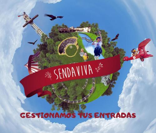 an illustration of a planet with people on it at Casa Alberto 2 drch in Tudela