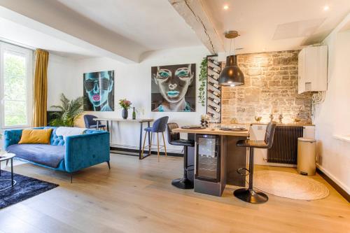 Χώρος καθιστικού στο Appartement avec vue sur le château