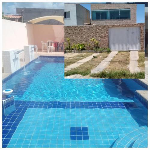Bazén v ubytování Casa temporada em Arembepe, Jacuípe e Guarajuba nebo v jeho okolí