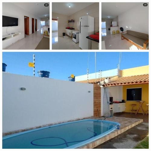 Bazén v ubytování Casa temporada em Arembepe, Jacuípe e Guarajuba nebo v jeho okolí