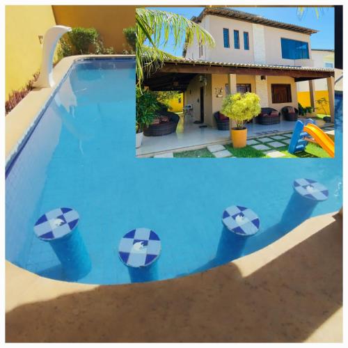 Bazén v ubytování Casa temporada em Arembepe, Jacuípe e Guarajuba nebo v jeho okolí