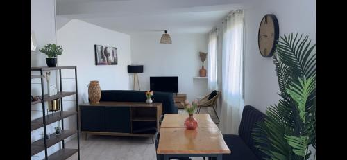 Posezení v ubytování Maison flanc de coteau