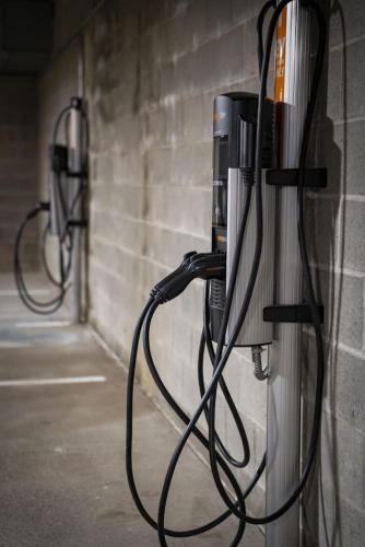 a hose hooked up to a shower in a room at LUX Studio King Bed Gym Free Parking in Pittsburgh