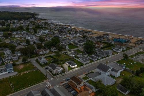 an aerial view of a town next to the ocean at 35 - Beautiful 3 BR Beach Haven in Old Lyme