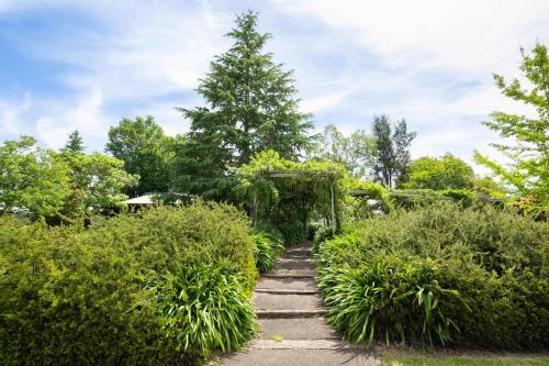 a garden path with a tree in the distance at Melview Greens - Two-Bedroom Apartment in Orange