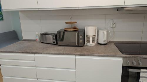 FeWo-Seeheim Barrierefrei EGにあるキッチンまたは簡易キッチン