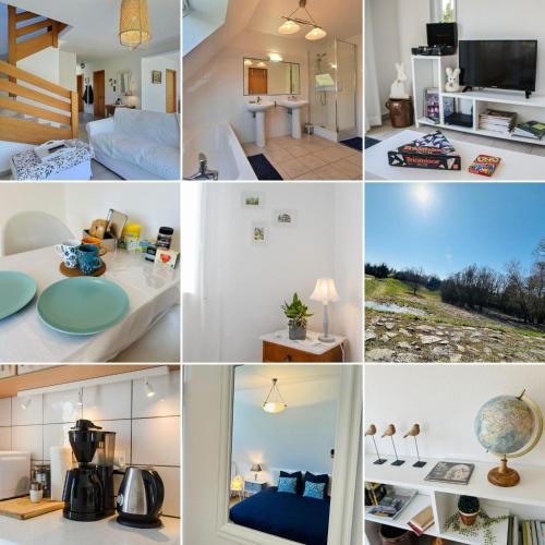 un collage de différentes photos d'une maison dans l'établissement Marlyse House, à Habsheim