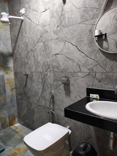 Koupelna v ubytování Pousada Aliança