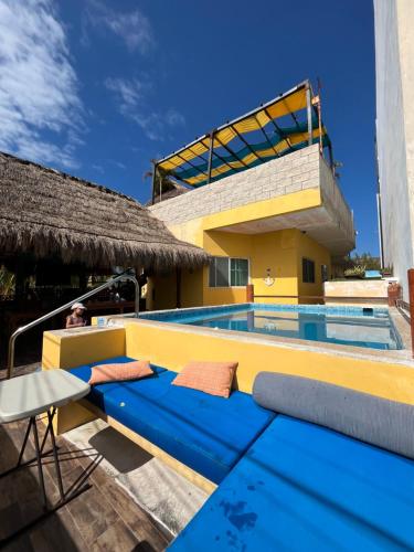 a view of the pool at the villa at Casa Velero Puerto Morelos in Puerto Morelos