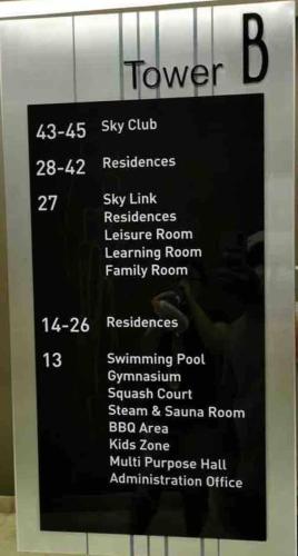 a sign in a store with the price of a towel at Silverscape Seaview Residence Melaka in Melaka