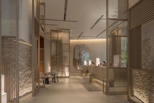 a rendering of the lobby of a restaurant at Four Seasons Hotel Osaka in Osaka