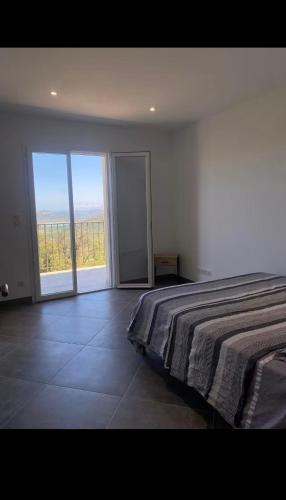 Postel nebo postele na pokoji v ubytování Villa T4 terrasse vue sur mer